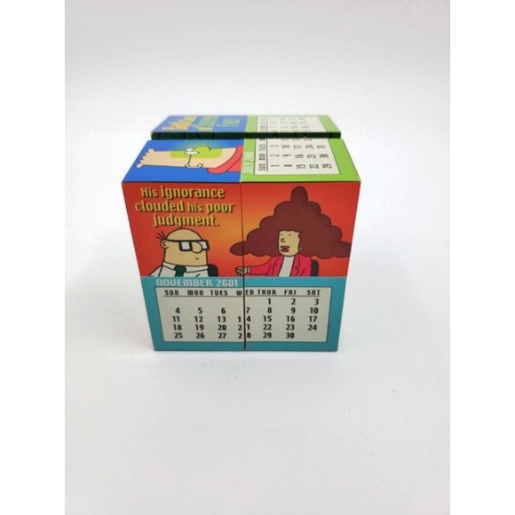 DILBERT Folding Cube Calendar 2001 Puzzle Block Comic Strip 3 X 3 - Picture 10 of 14